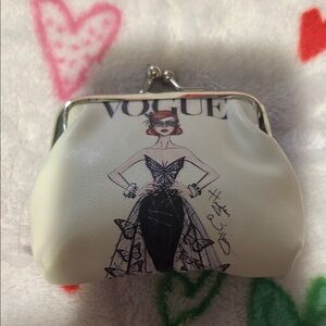 Vogue Cream and Black Fashion Illustration Cosmetic Bag